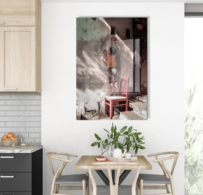 Wallity Cuadro decorativo de cristal templado Banksy 1888 - 70 x 100 cm